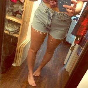High waisted denim shorts